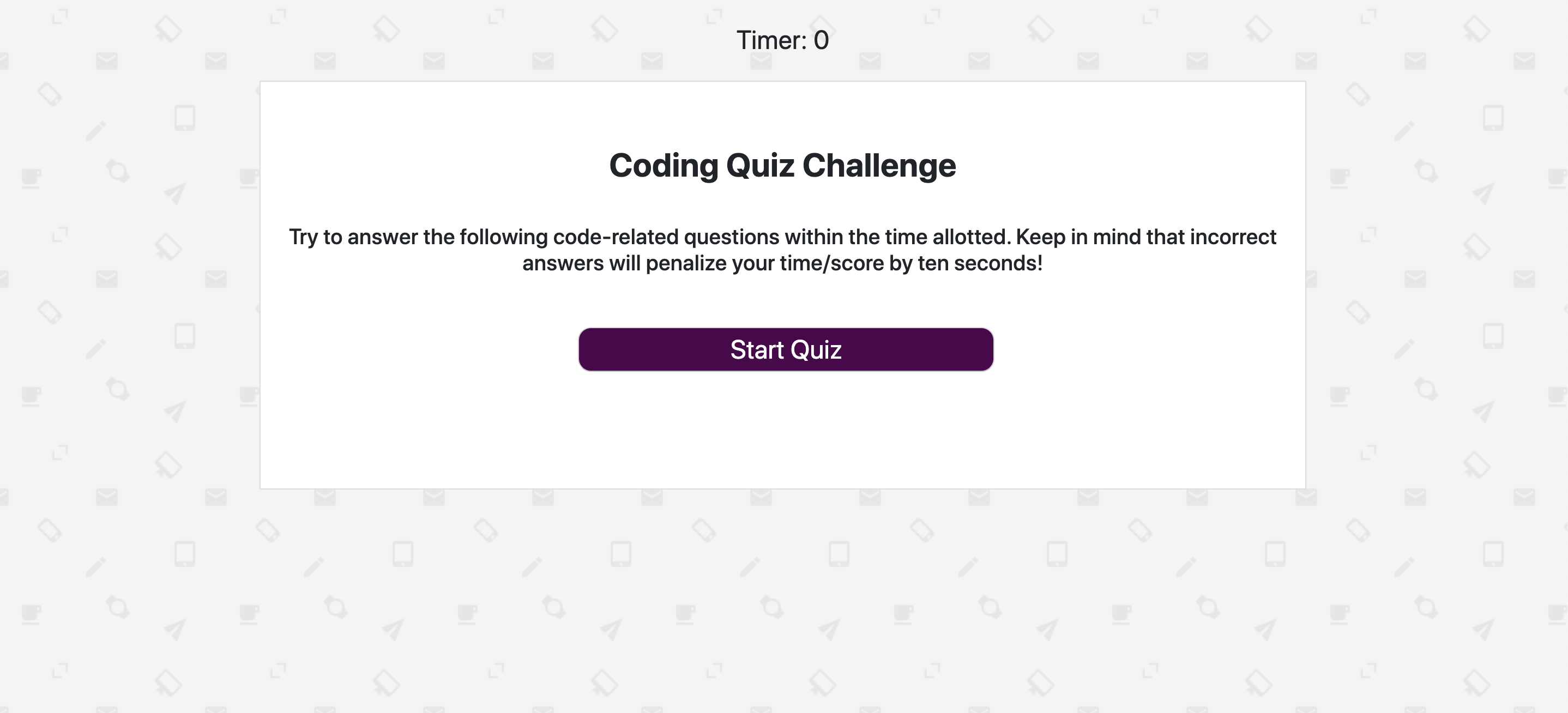 Code Quiz Application