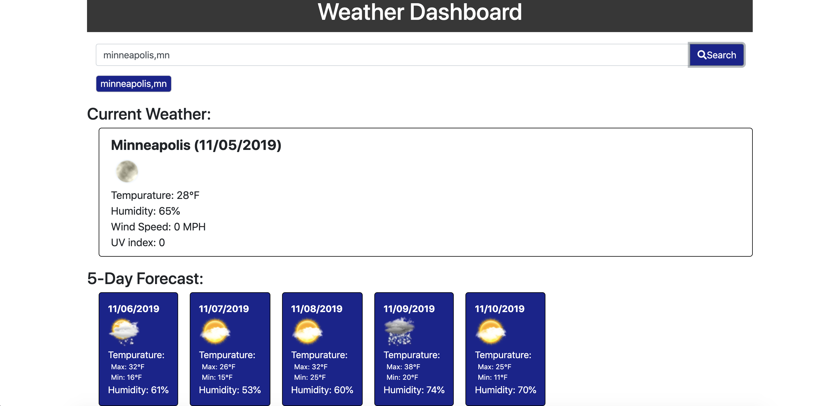 Weather Dashboard
